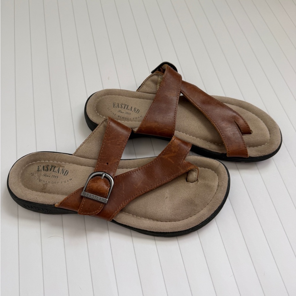 Eastland Tan Leather Slip-On Shoes